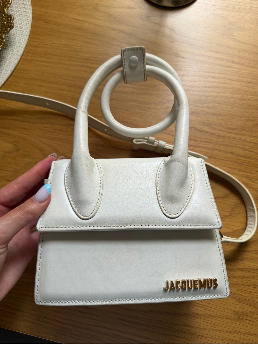 Jacquemus Cream Le Chiquito Mini Top-Handle Bag - Picture 1 of 3